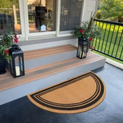 A1HC Coir And PVC Backing Half Round Black Border Flock Door Mat, 30"x60", Anti-Shed Heavy Duty Doormats -Decor Vista GUEST fa68f7f1 0e15 4c56 bd8f 5cbcf839e7d0