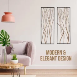 LuxenHome Gold Metal Branch Wall Decor, Set Of 2 -Decor Vista GUEST fa88a0c1 5442 4314 9c2c 50a0f913717d