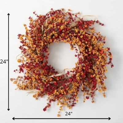 Artificial Mixed Berry Wreath Multicolor 24"H 5 Artificial Mixed Berry Wreath Multicolor 24"H - Image 3
