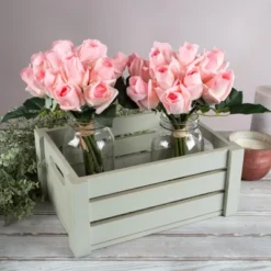 Artificial Rose Bud Bundles ? 24PC Real Touch Fake 11.5-Inch Flowers With Stems For Home Décor, Wedding, Or Bridal/Baby Showers By Pure Garden (Pink) -Decor Vista GUEST faf419f9 b3d0 4f34 a195 5597553a470f