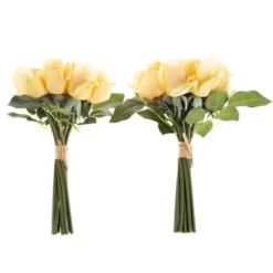 Rose Artificial Flowers - 24Pc Real Touch 11.5-Inch Fake Flower Set With Stems For Home Décor, Wedding, Or Bridal/Baby Showers By Pure Garden (Yellow) -Decor Vista GUEST fb2d144f 85bd 457f a437 b47a47241cc1