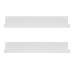 24" X 3" Mezzo Modern Metal Ledge Shelf Set White - Kate & Laurel All Things Decor