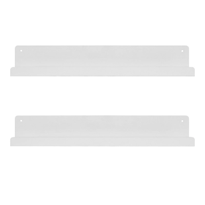 24" X 3" Mezzo Modern Metal Ledge Shelf Set White - Kate & Laurel All Things Decor 3 24" X 3" Mezzo Modern Metal Ledge Shelf Set White - Kate & Laurel All Things Decor