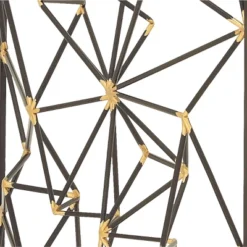 Metal Geometric Wall Decor With Black Frame And Gold Points Black - CosmoLiving By Cosmopolitan