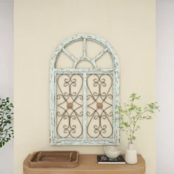 Wood Scroll Arched Window Inspired Wall Decor With Metal Scrollwork Relief White - Olivia & May 27 Wood Scroll Arched Window Inspired Wall Decor With Metal Scrollwork Relief White - Olivia & May -Decor Vista GUEST fc78c345 36a9 48cc 839e 77553d507053