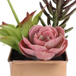 Northlight 7" Mixed Succulent Artificial Potted Arrangement - Green/Purple