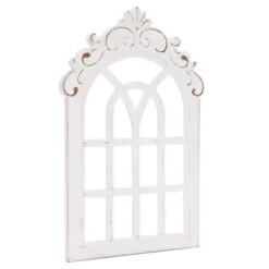 LuxenHome Distressed White Wood Vintage Arched Window Wall Home Decor 14 LuxenHome Distressed White Wood Vintage Arched Window Wall Home Decor -Decor Vista GUEST fd5b62da 8f51 4ea2 886c 0c86d1707e3d