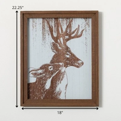 Deer With Fawn Wall Art Multicolor 22.25"H Wood 5 Deer With Fawn Wall Art Multicolor 22.25"H Wood - Image 3