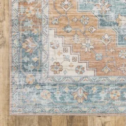 Marcel Bohemian Border Medallion Area Rug Orange/Blue - Captiv8e Designs 18 Marcel Bohemian Border Medallion Area Rug Orange/Blue - Captiv8e Designs -Decor Vista GUEST ff1e3360 c74c 41bd bf2b e9aac0d8f435