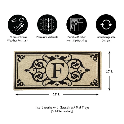 Evergreen Cambridge Monogram Burlap Sassafras Indoor Outdoor Switch Doormat Letter F 1'10"x10" Brown 3 Evergreen Cambridge Monogram Burlap Sassafras Indoor Outdoor Switch Doormat Letter F 1'10"x10" Brown